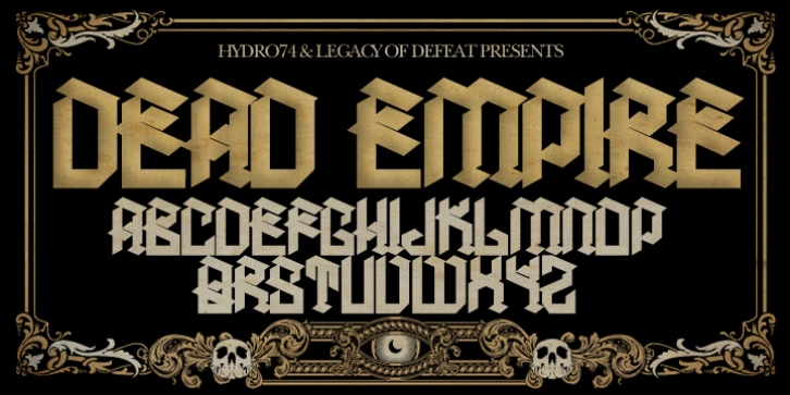 H74 Dead Empire font preview
