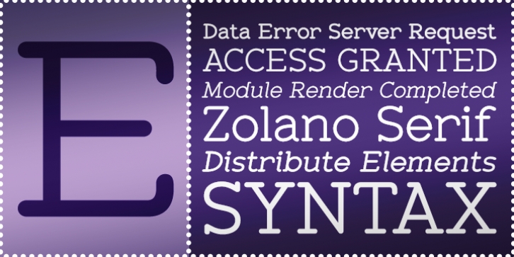 Zolano Serif BTN font preview