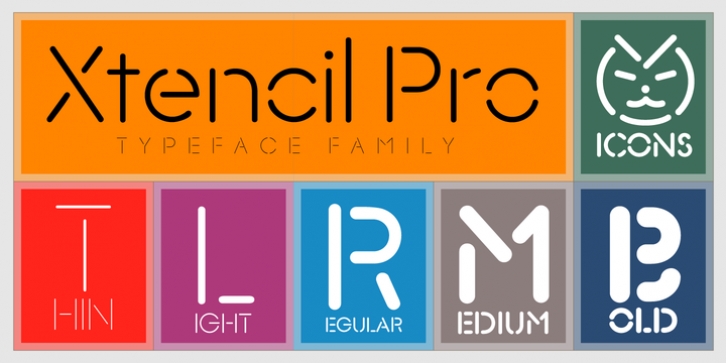 Xtencil Pro font preview