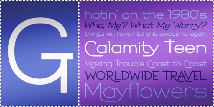 Calamity Teen BTN font preview