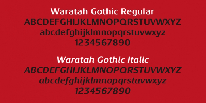Waratah Gothic font preview