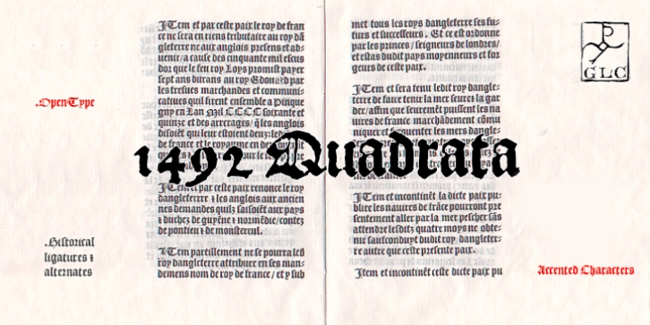 1492 Quadrata font preview