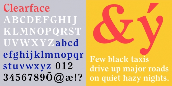 Monotype Clearface font preview