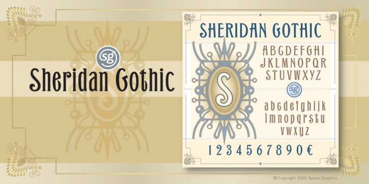 Sheridan Gothic SG font preview