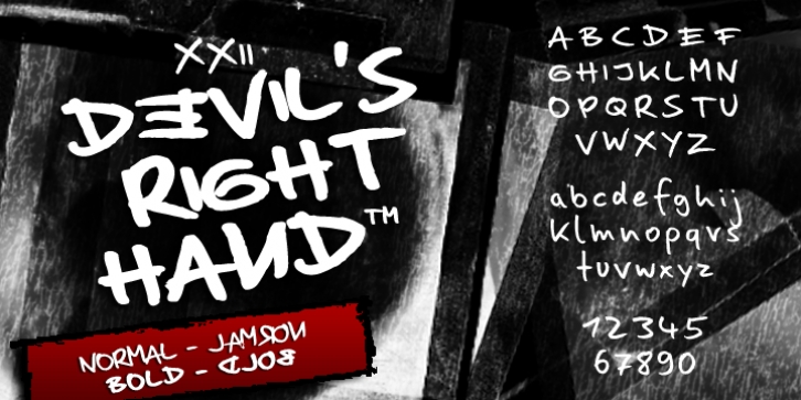 XXII DEVILS RIGHT HAND font preview
