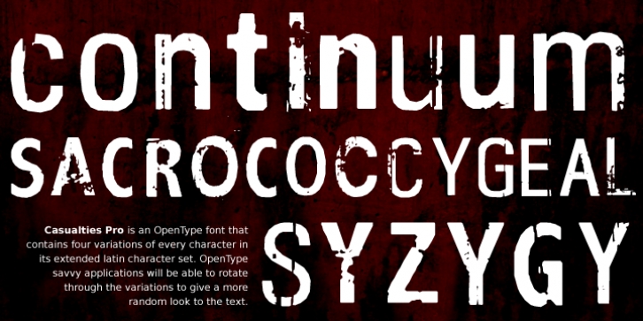 Casualties Pro font preview