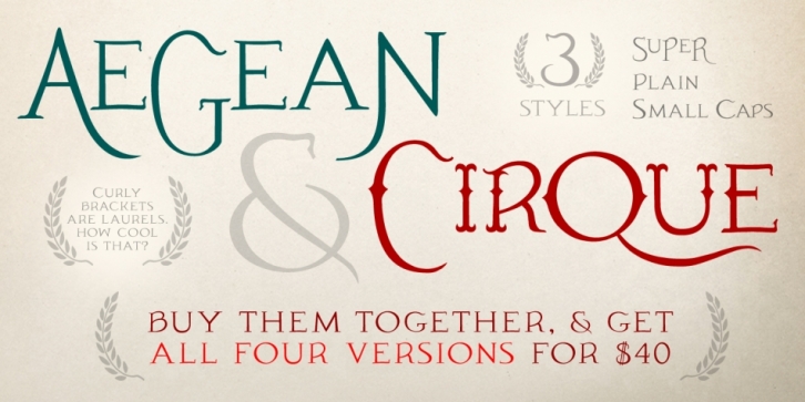 Aegean and Cirque font preview