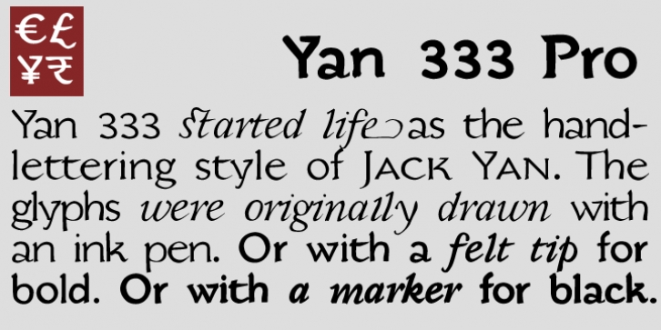 Yan 333 Pro font preview