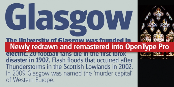 Glasgow Pro font preview