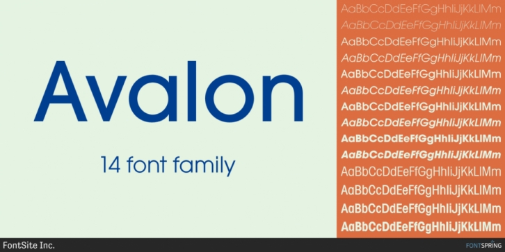 Avalon font preview