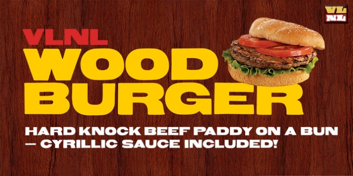 VLNL Wood Burger font preview
