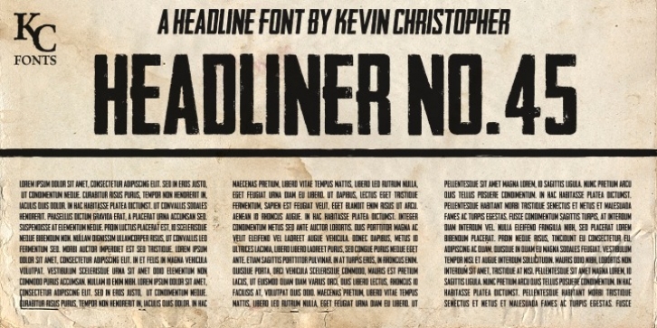 Headliner No. 45 font preview