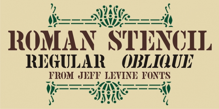 Roman Stencil JNL font preview
