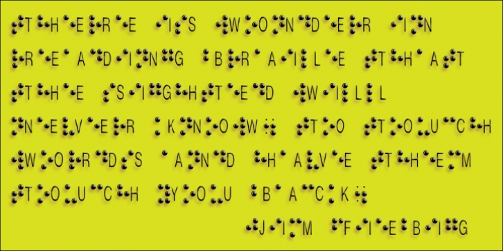 Braille Alpha font preview