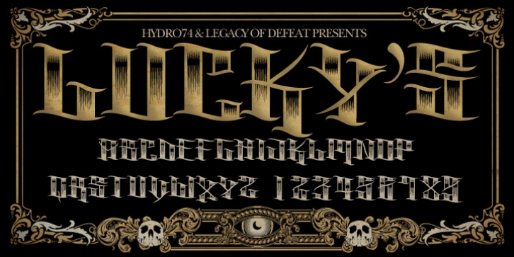 H74 Lucky's Flash font preview