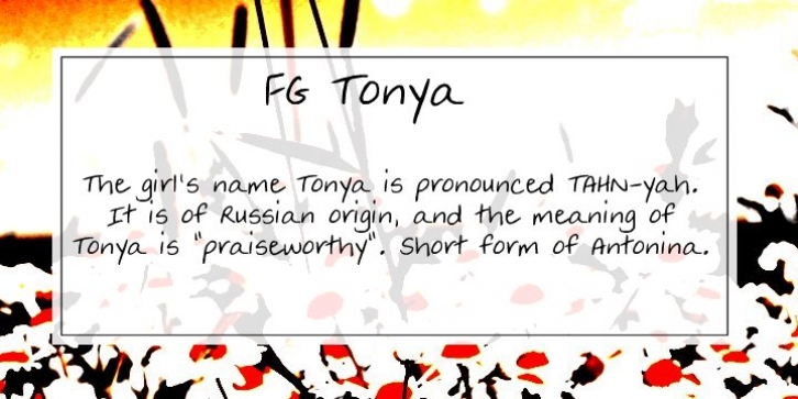 FG Tonya font preview