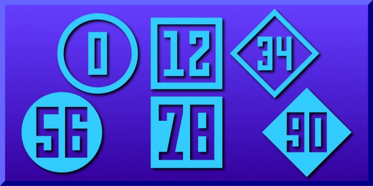 Numbers 0-99 Style Three font preview
