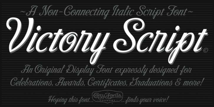 Victory Script font preview