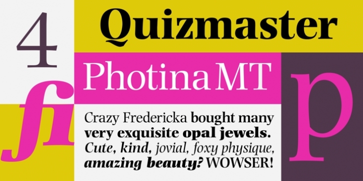 Photina MT font preview