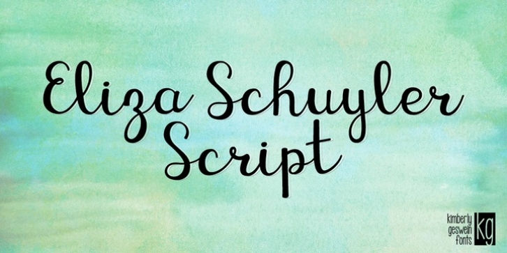 KG Eliza Schuyler Script font preview