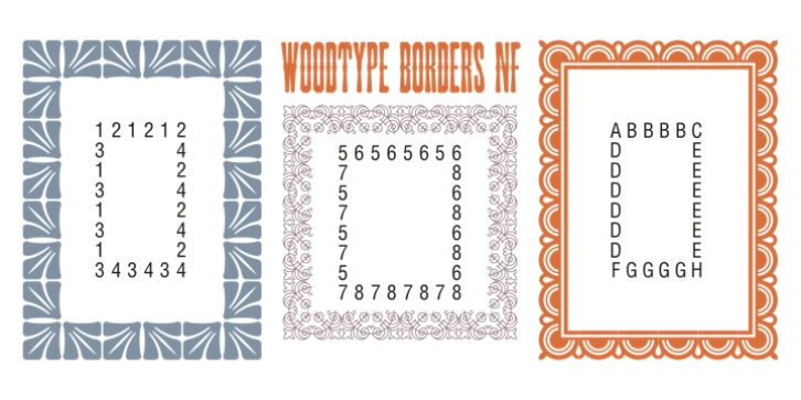 Woodtype Borders NF font preview