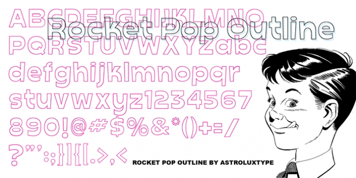 Rocket Pop Outline font preview