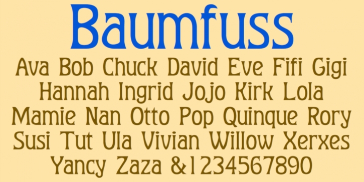Baumfuss font preview