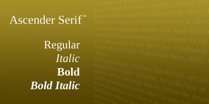 Ascender Serif font preview