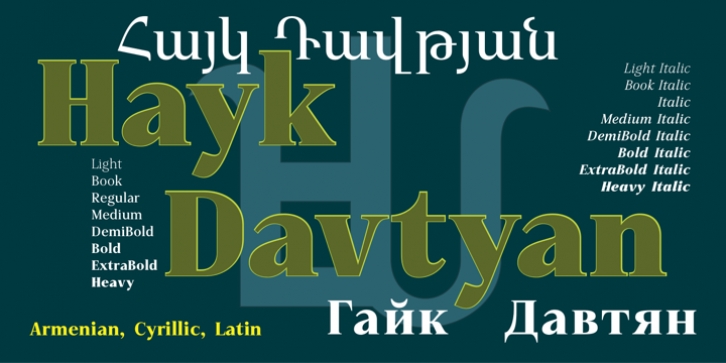 GHEA Hayk Davtyan font preview