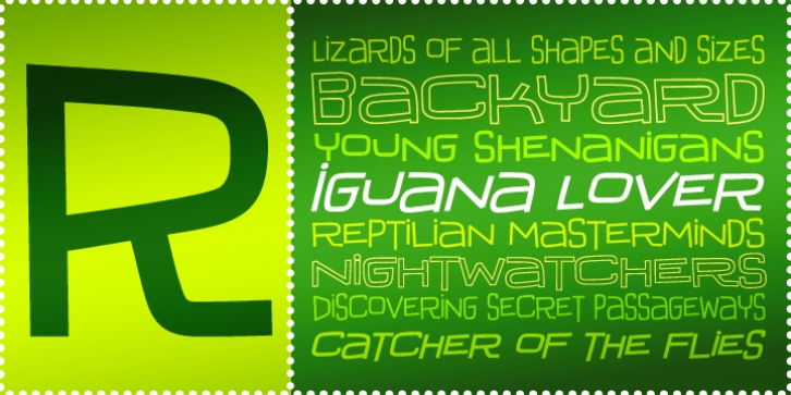 Iguana Lover BTN font preview