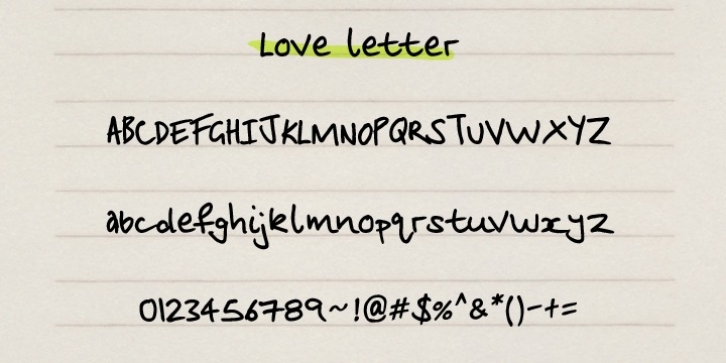 Love Letter font preview