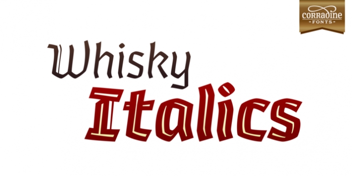 Whisky Italics font preview