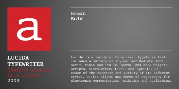 Lucida Typwriter font preview