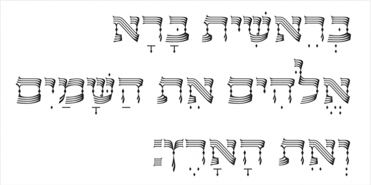 OL Hebrew David Deco Linear font preview