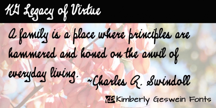 KG Legacy Of Virtue font preview