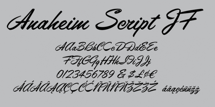 Anaheim Script Pro JF font preview
