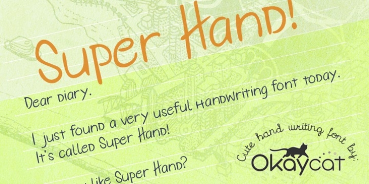 Super Hand font preview