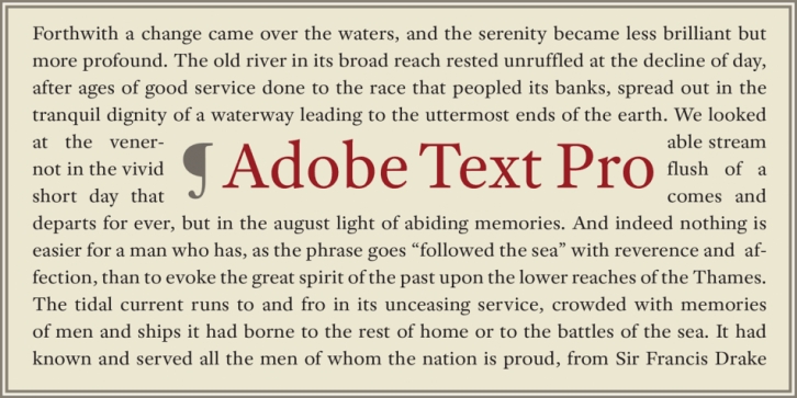 Adobe Text Pro font preview