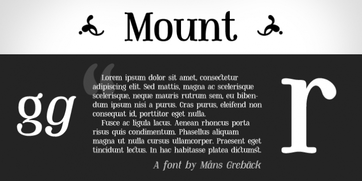 Mount font preview