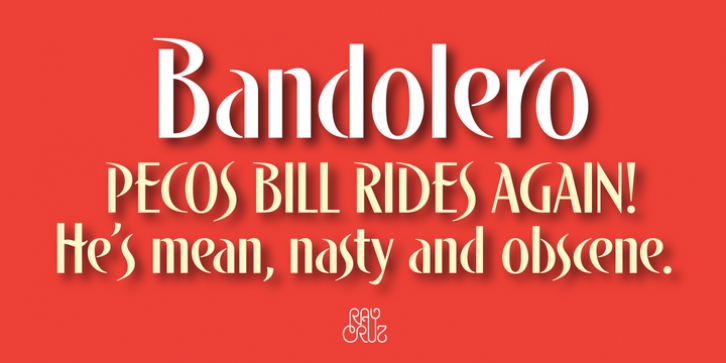 Bandolero font preview