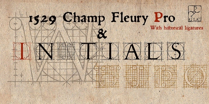 1529 Champ Fleury Initials font preview