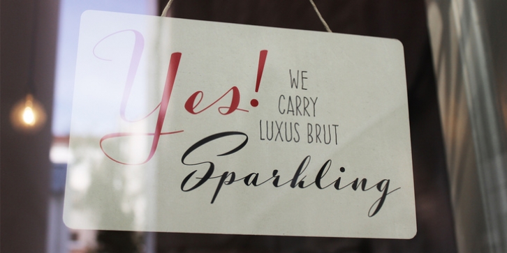 Luxus Brut Sparkling font preview