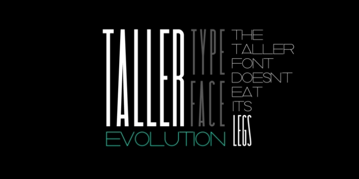 Taller Evolution font preview