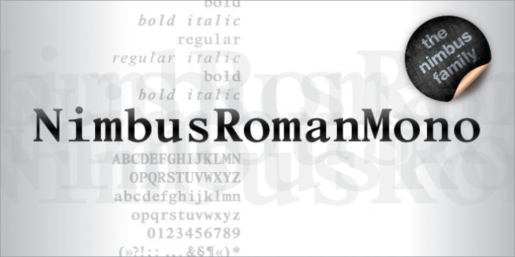 Nimbus Roman Mono font preview