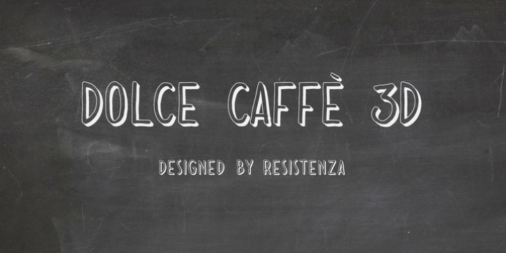 Dolce Caffe 3D font preview
