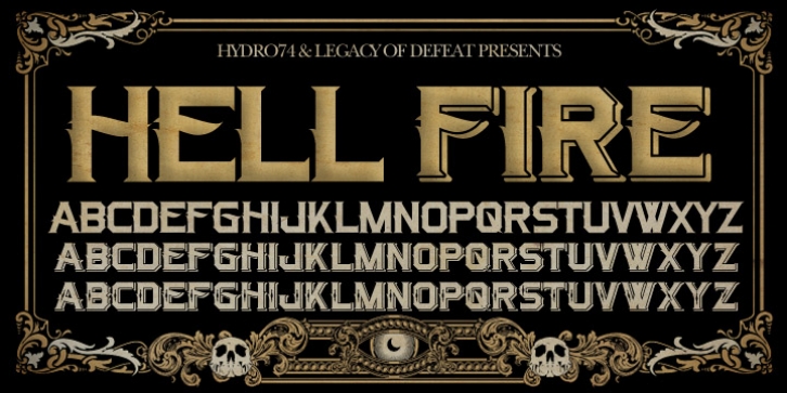 H74 Hellfire font preview