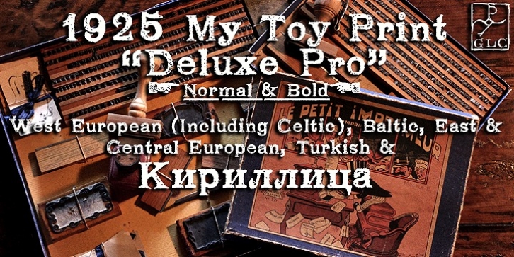1925 My Toy Print Deluxe Pro font preview