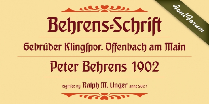Behrens Schrift font preview