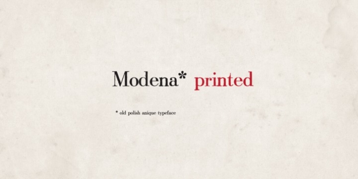 Modena Printed font preview