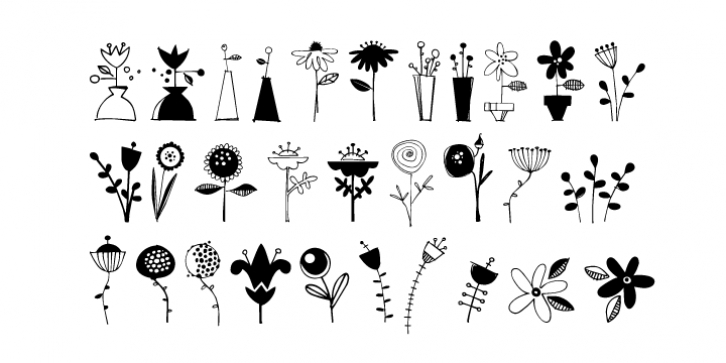 Flower Doodles font preview